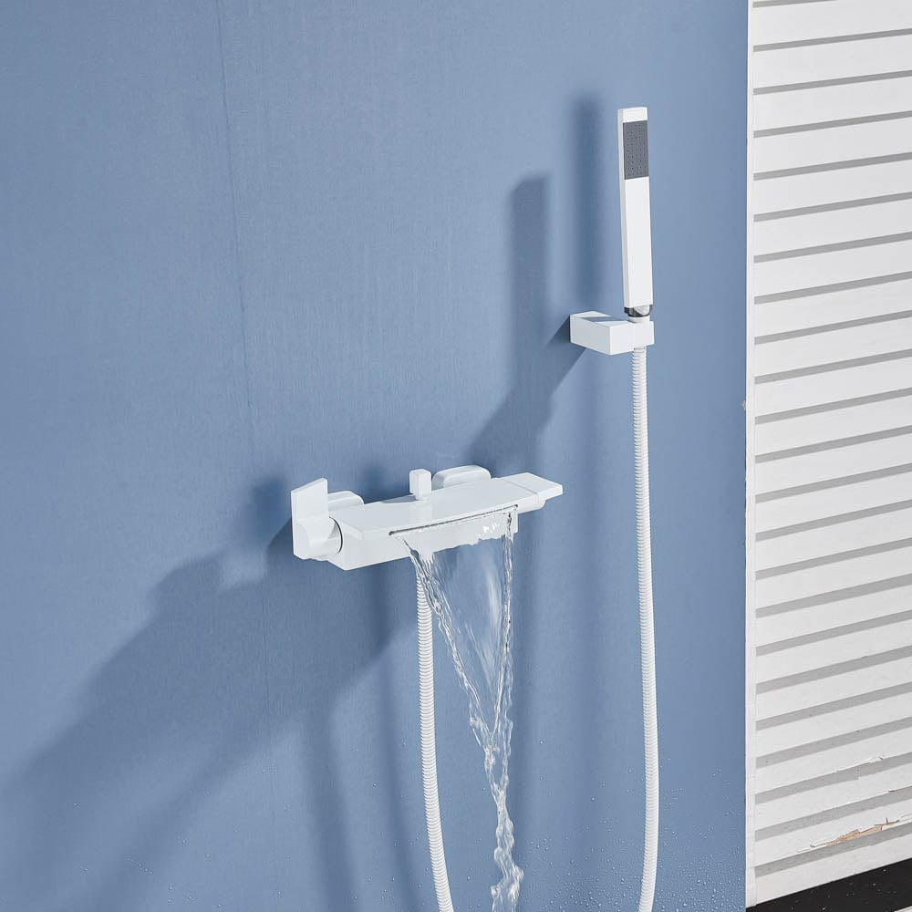 Baterie de cada cu cascada si dus de mana, alb