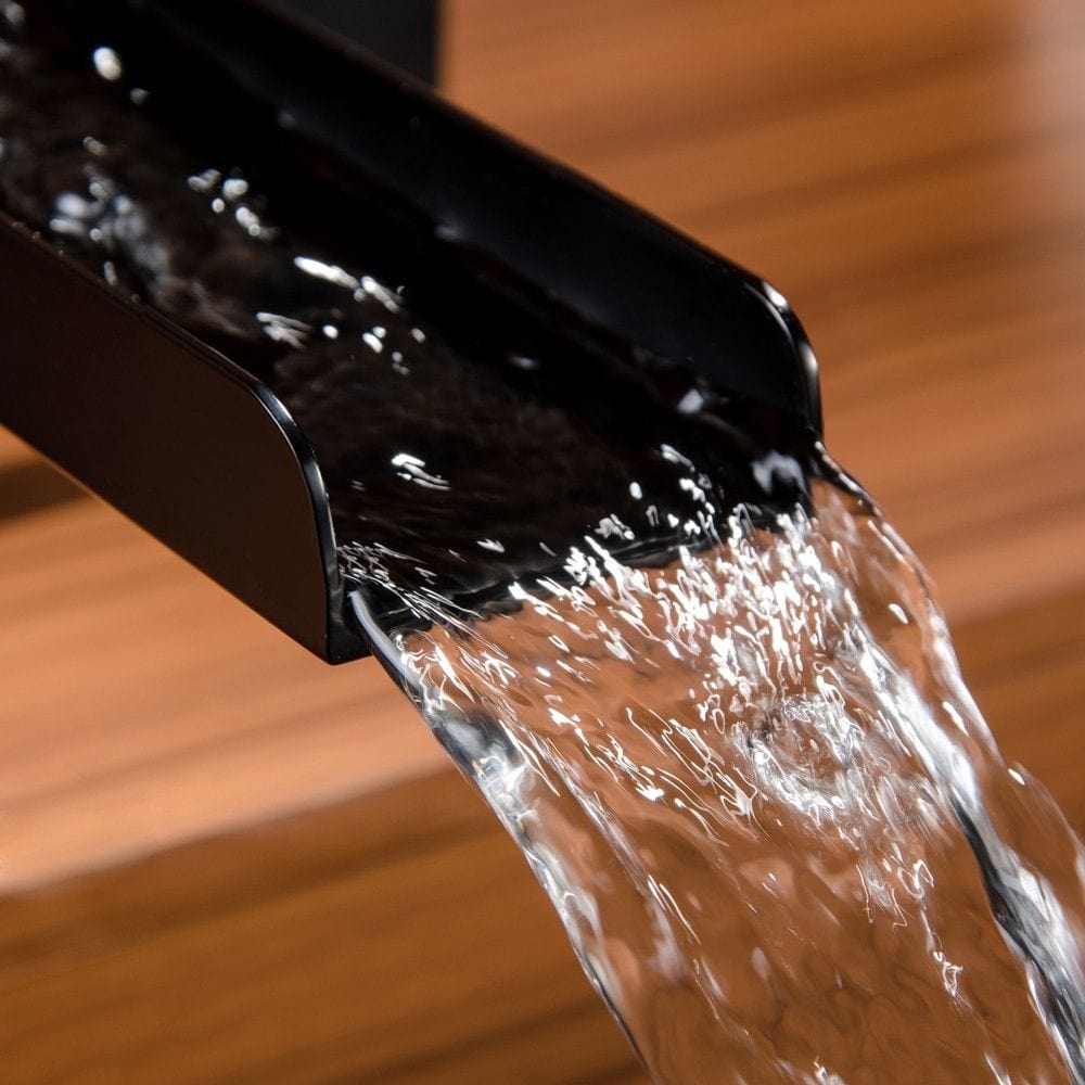 Baterie de cada, cu cascada si dus de mana Zuver Plate, neagra