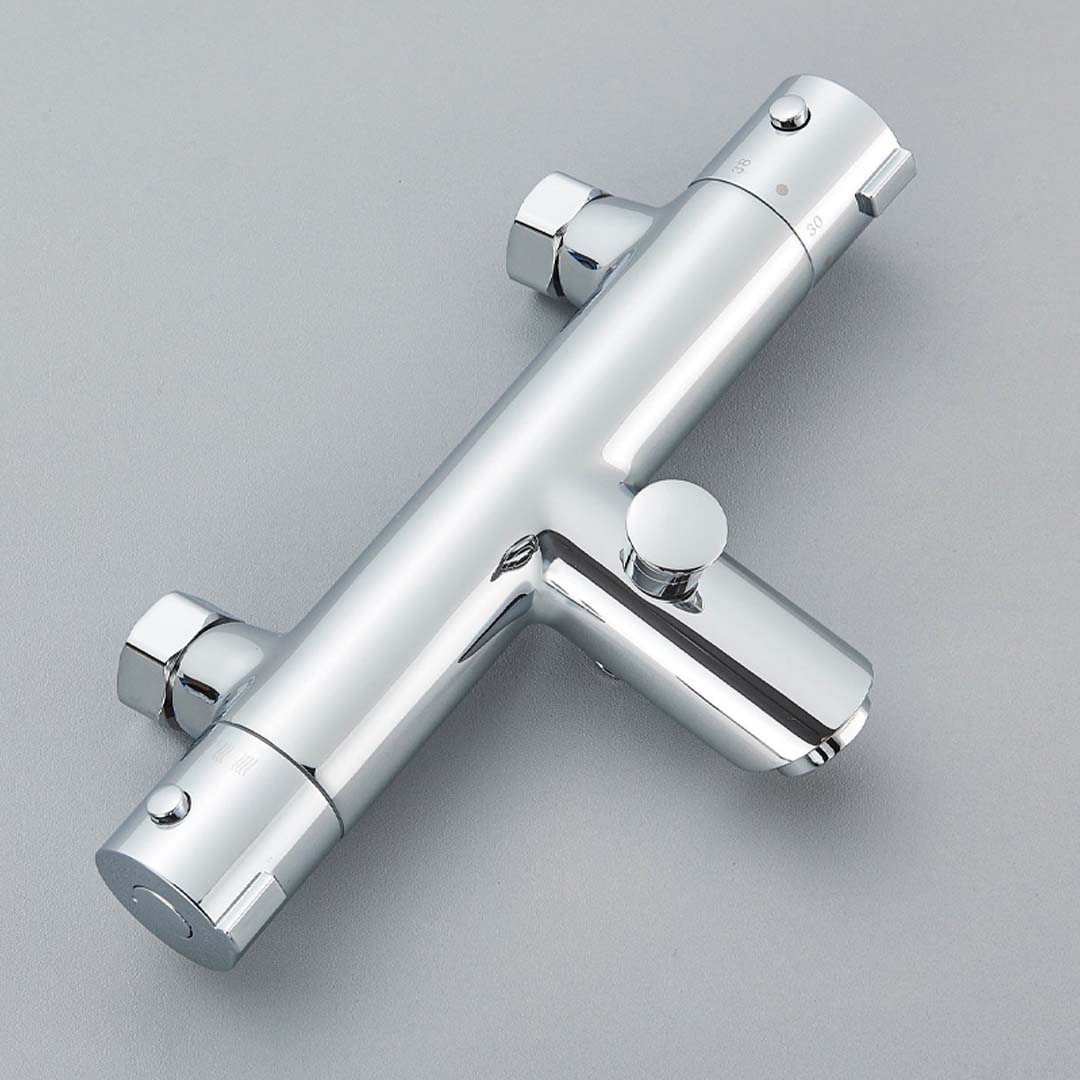 Baterie de cada cu termostat si dus de mana, argintiu lucios