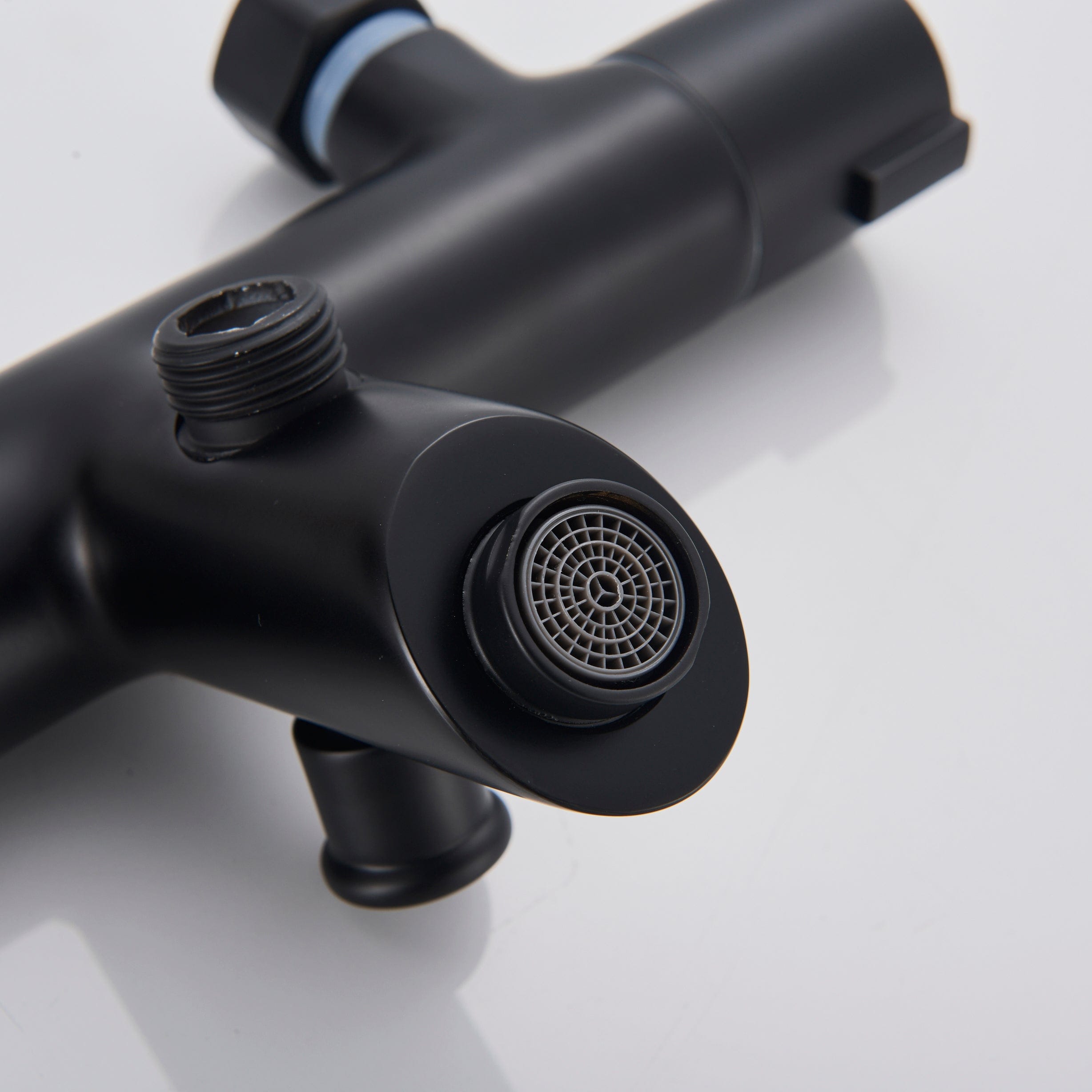 Baterie de cada cu termostat si dus de mana, finisaj negru mat