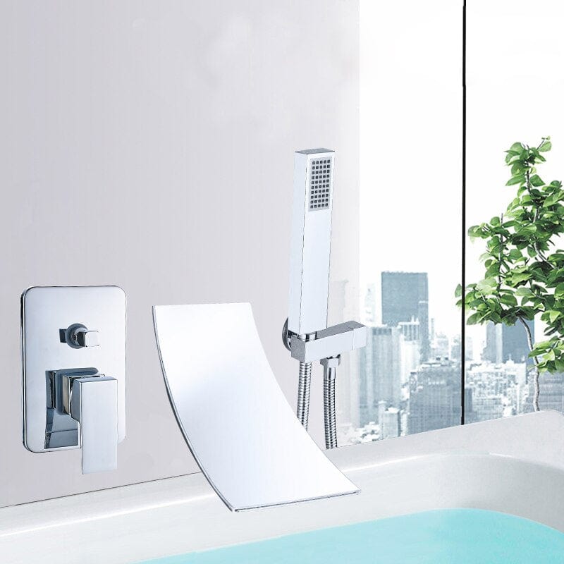 Baterie de cada incastrata Alexa S1277, cascada si dus de mana, crom lucios