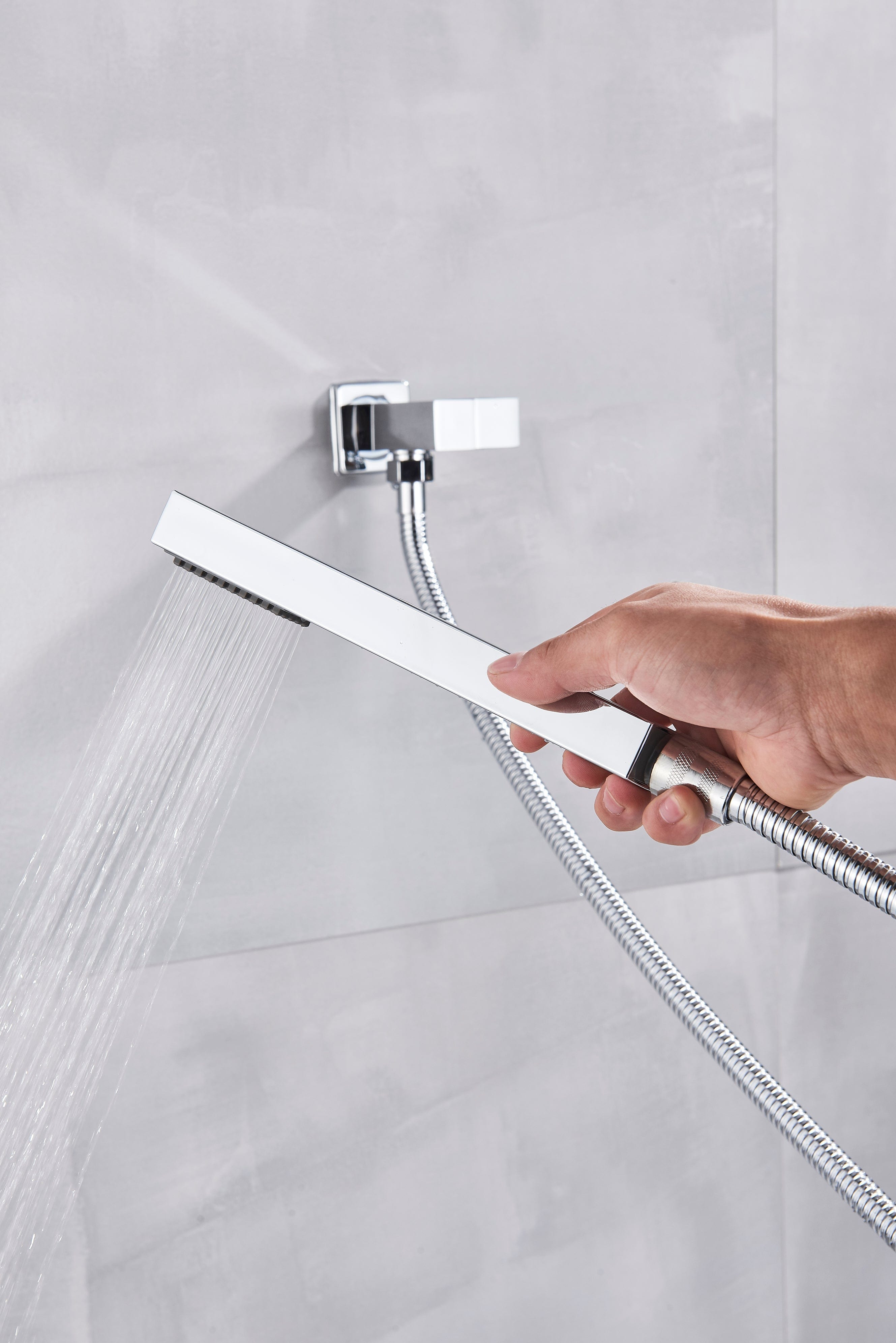 Baterie de cada incastrata Alexa S1277, cascada si dus de mana, crom lucios