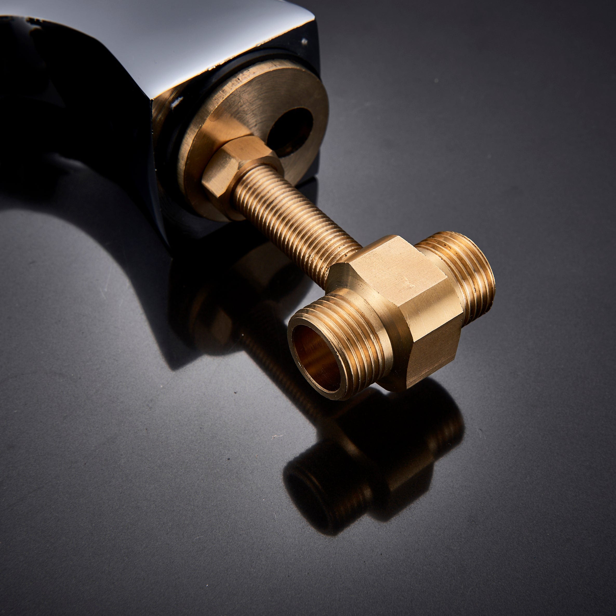 Baterie de lavoar cu design minimalist, doua manere, argintiu cromat