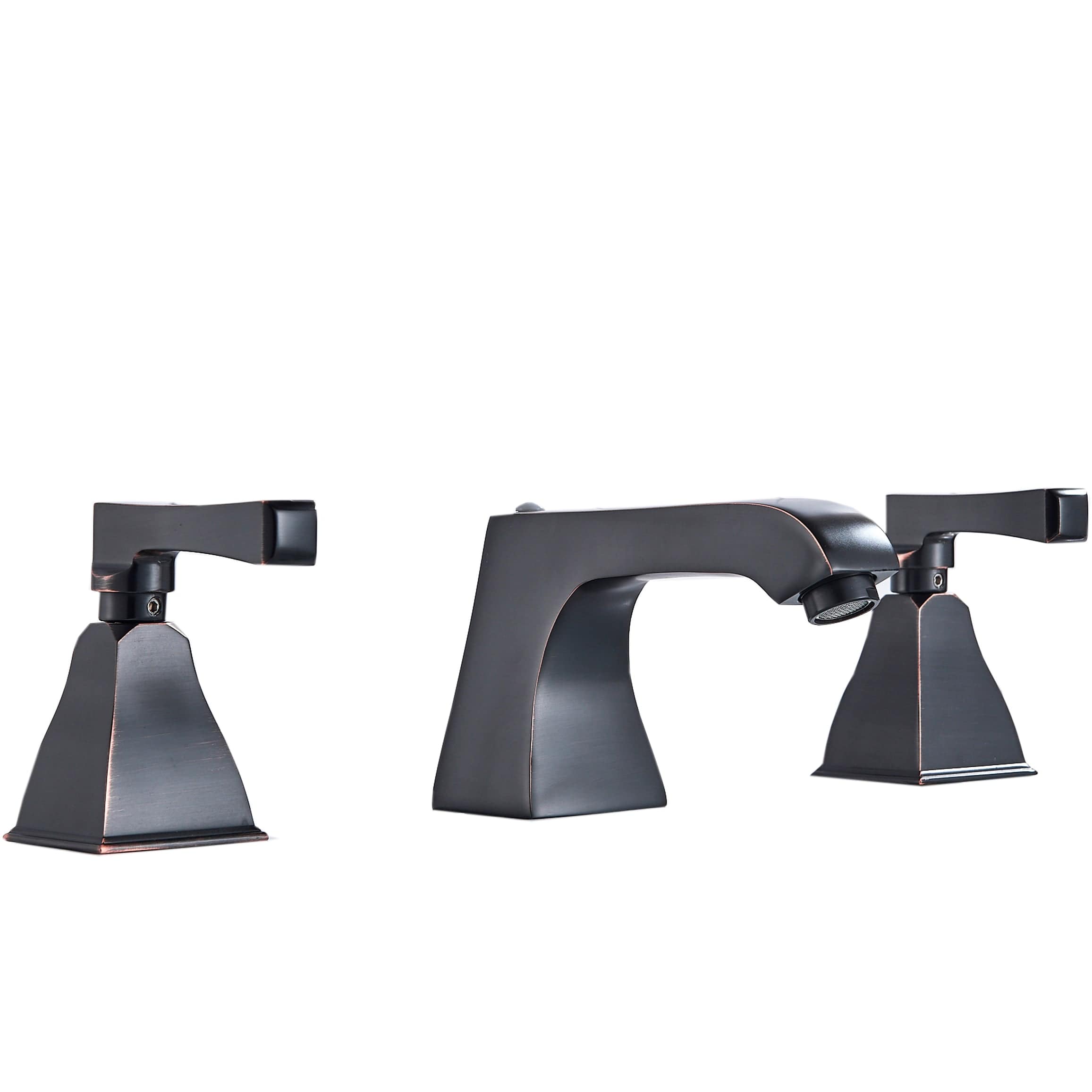 Baterie de lavoar cu design minimalist, doua manere, negru mat