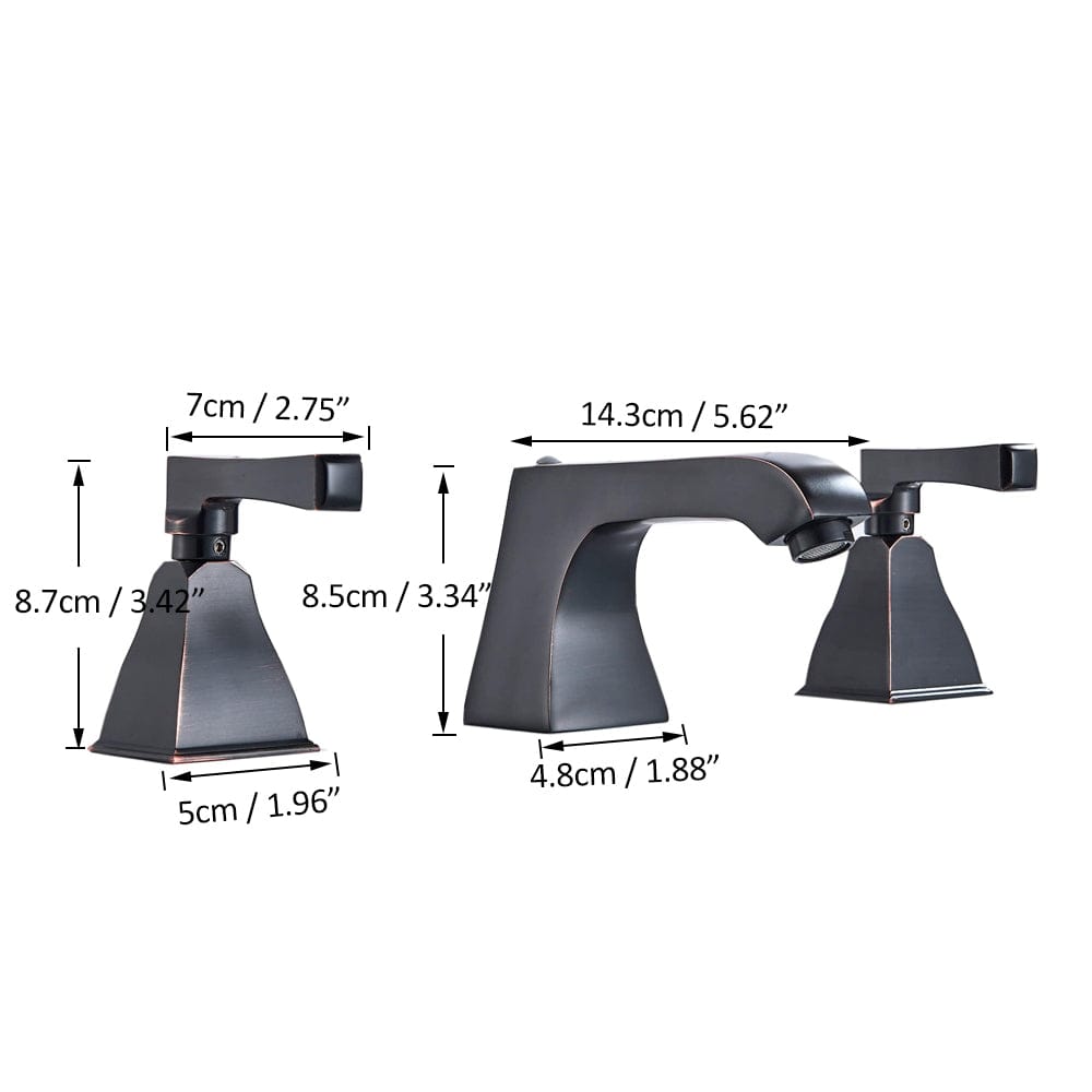 Baterie de lavoar cu design minimalist, doua manere, negru mat