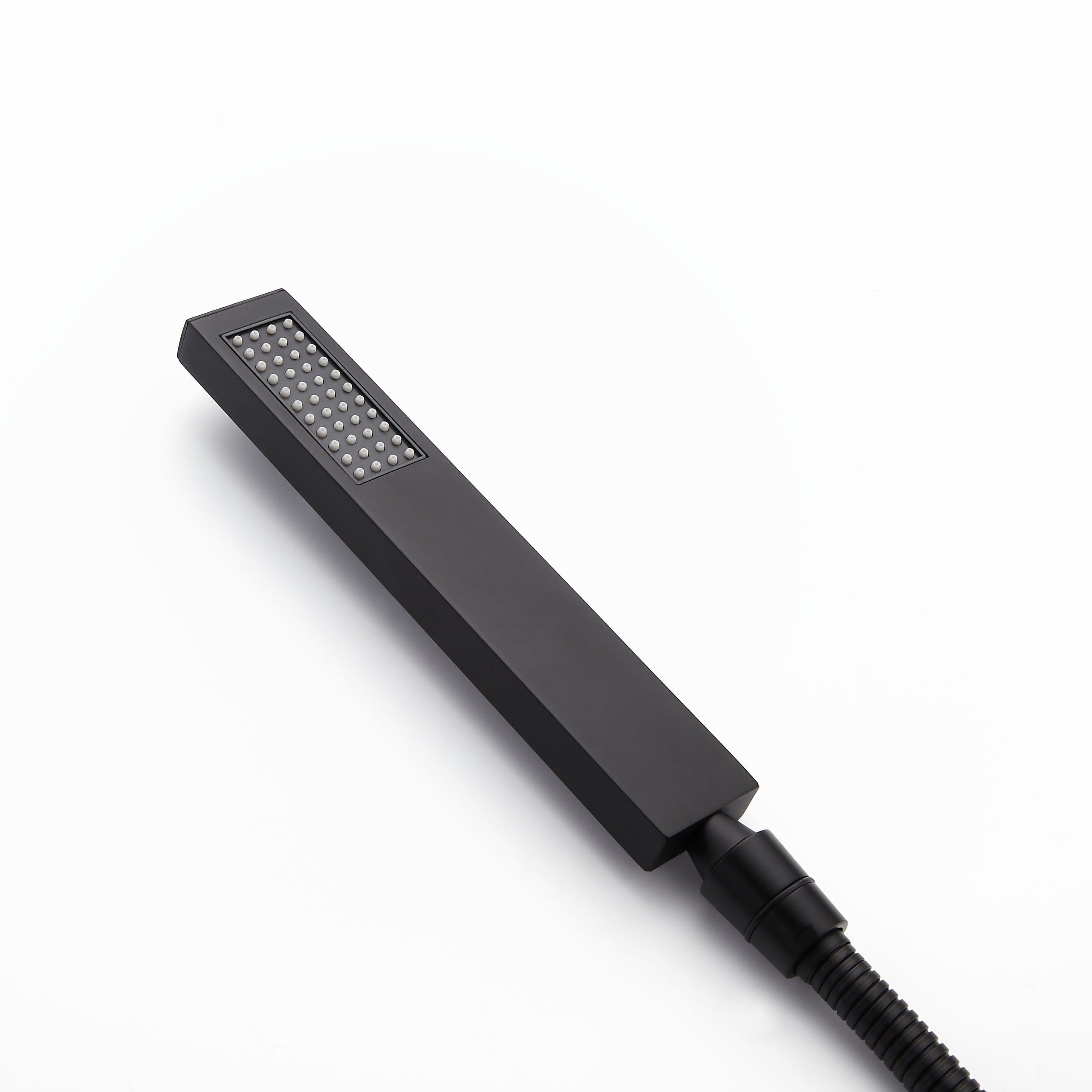 Baterie freestanding cu cadru patrat, finisaj negru mat