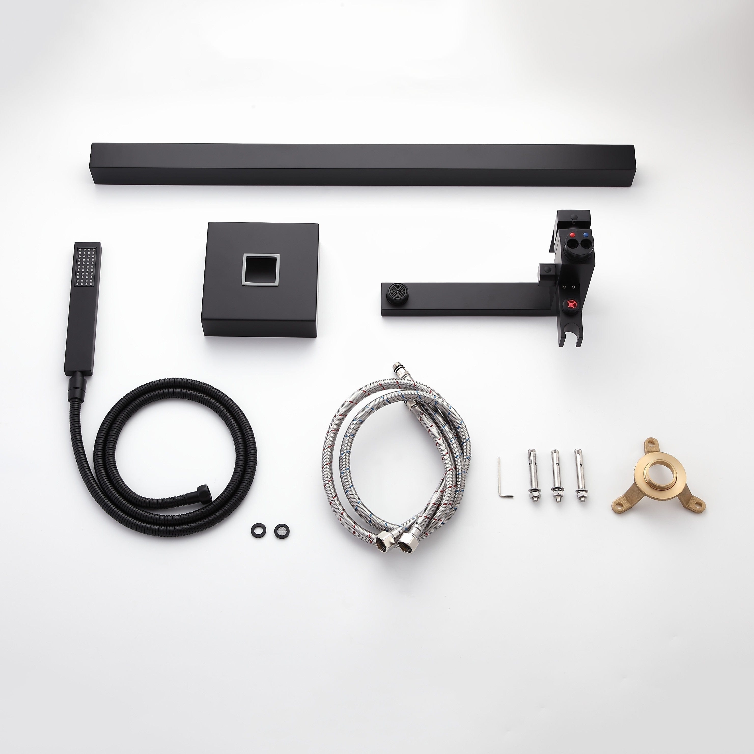 Baterie freestanding cu cadru patrat, finisaj negru mat