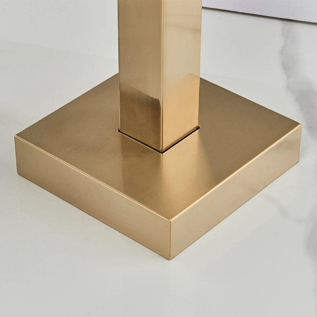 Baterie freestanding cu cadru patrat si efect de cascada, auriu periat