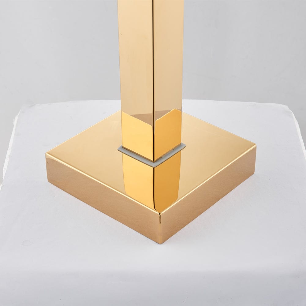 Baterie freestanding cu cadru patrat si efect de cascada, cu 2 functii de curgere, auriu lucios