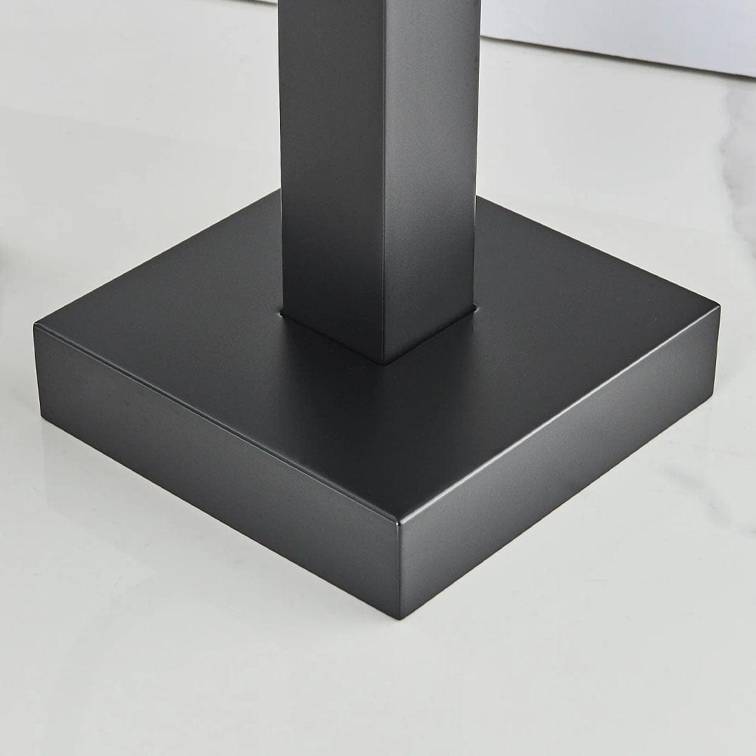 Baterie freestanding cu cadru patrat si efect de cascada, negru mat