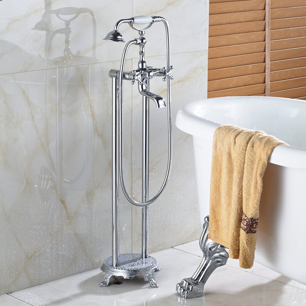 Baterie freestanding Rein cu 2 functii de curgere, finisaj crom