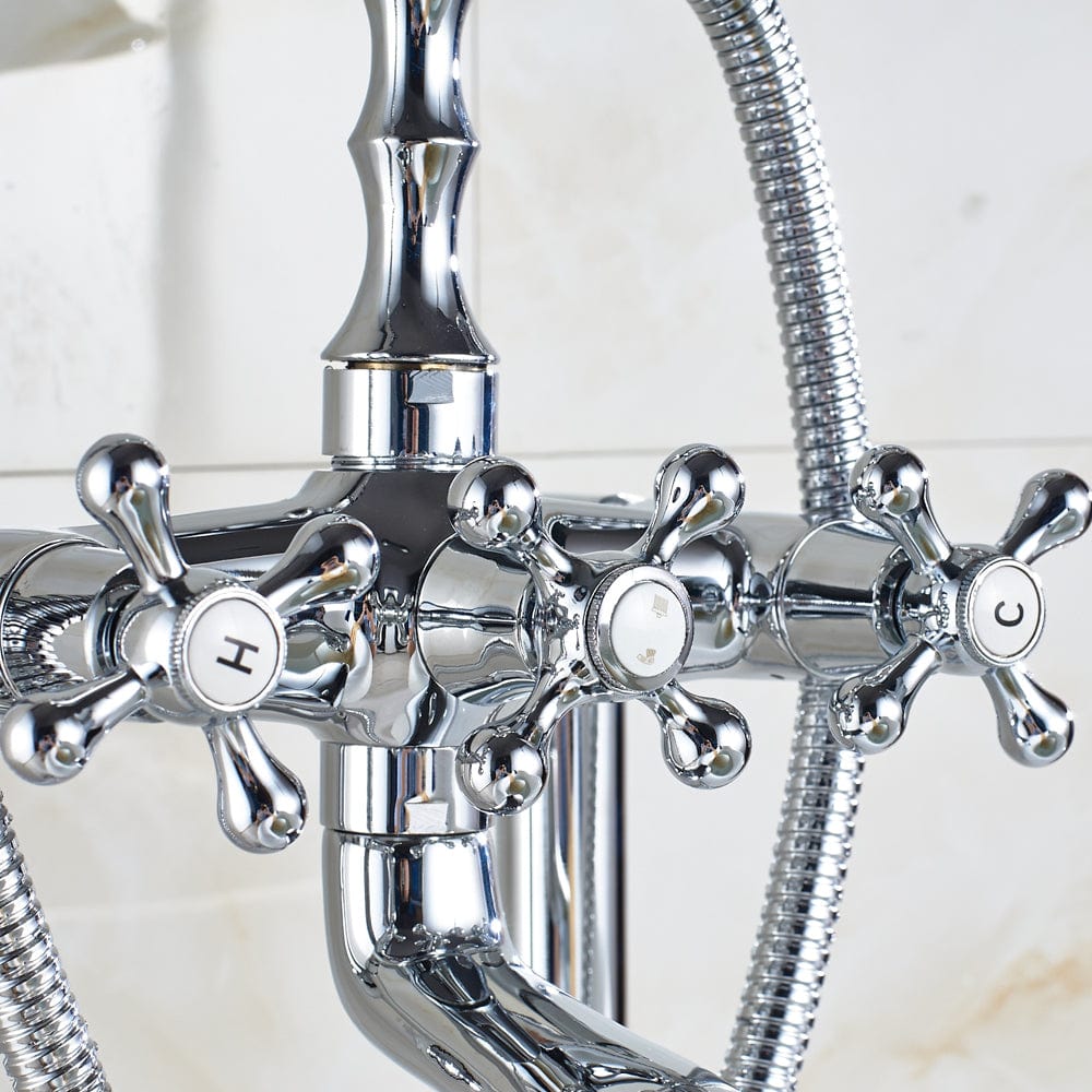 Baterie freestanding Rein cu 2 functii de curgere, finisaj crom