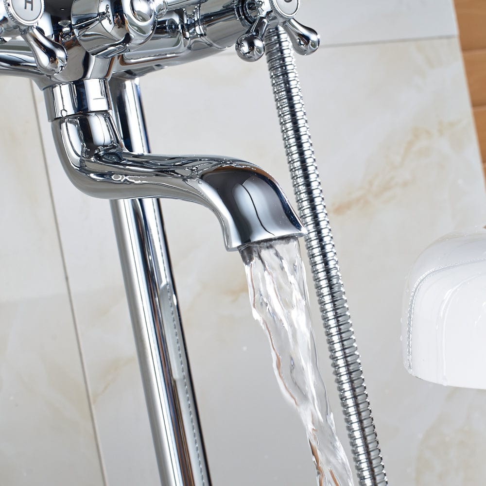 Baterie freestanding Rein cu 2 functii de curgere, finisaj crom