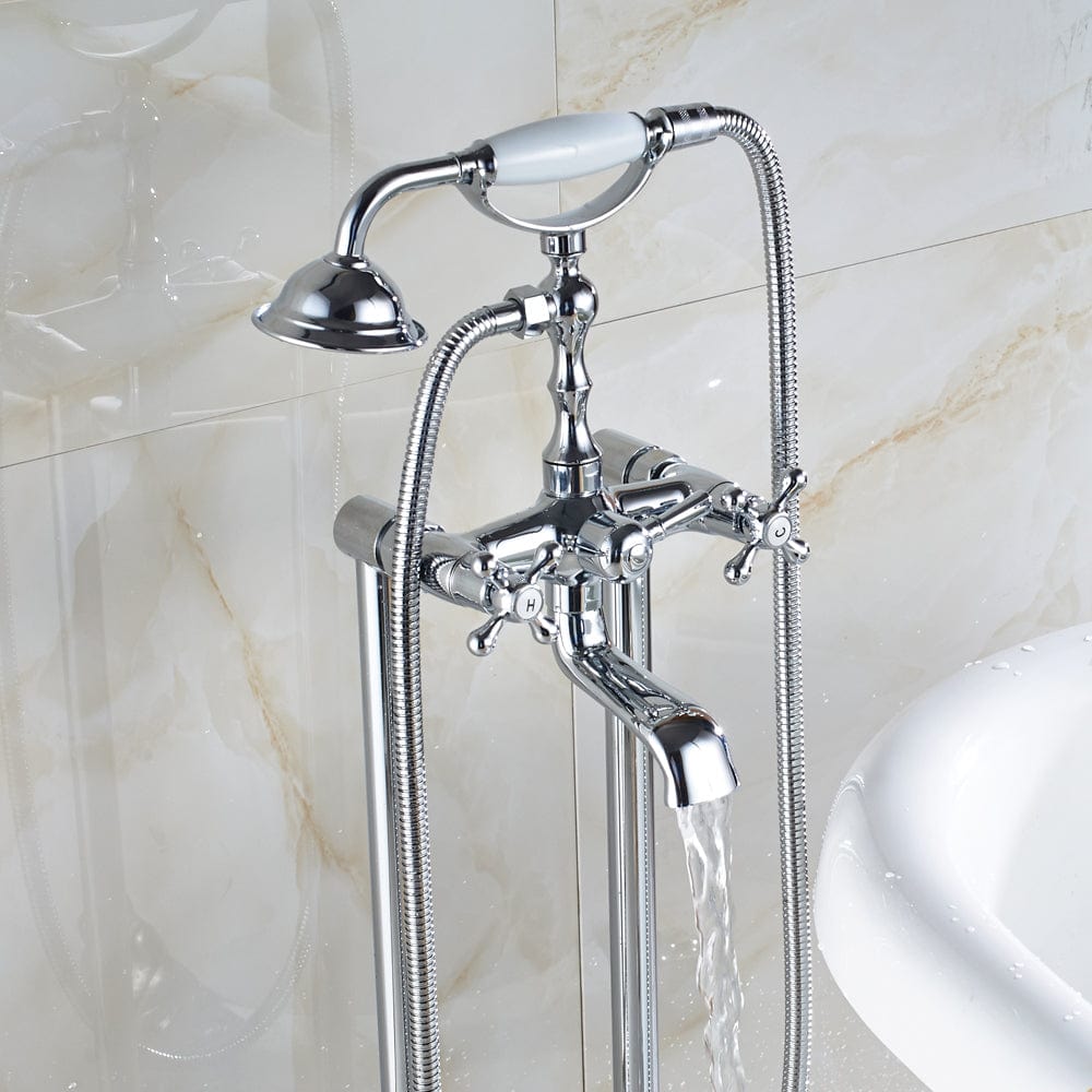 Baterie freestanding Rein cu 2 functii de curgere, finisaj crom