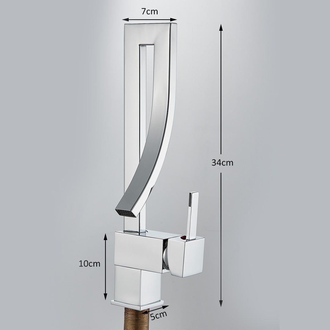 Baterie inalta lavoar, argintiu lucios