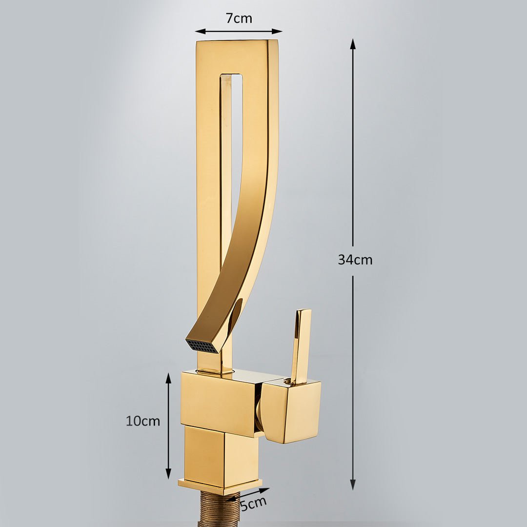 Baterie inalta lavoar, auriu lucios