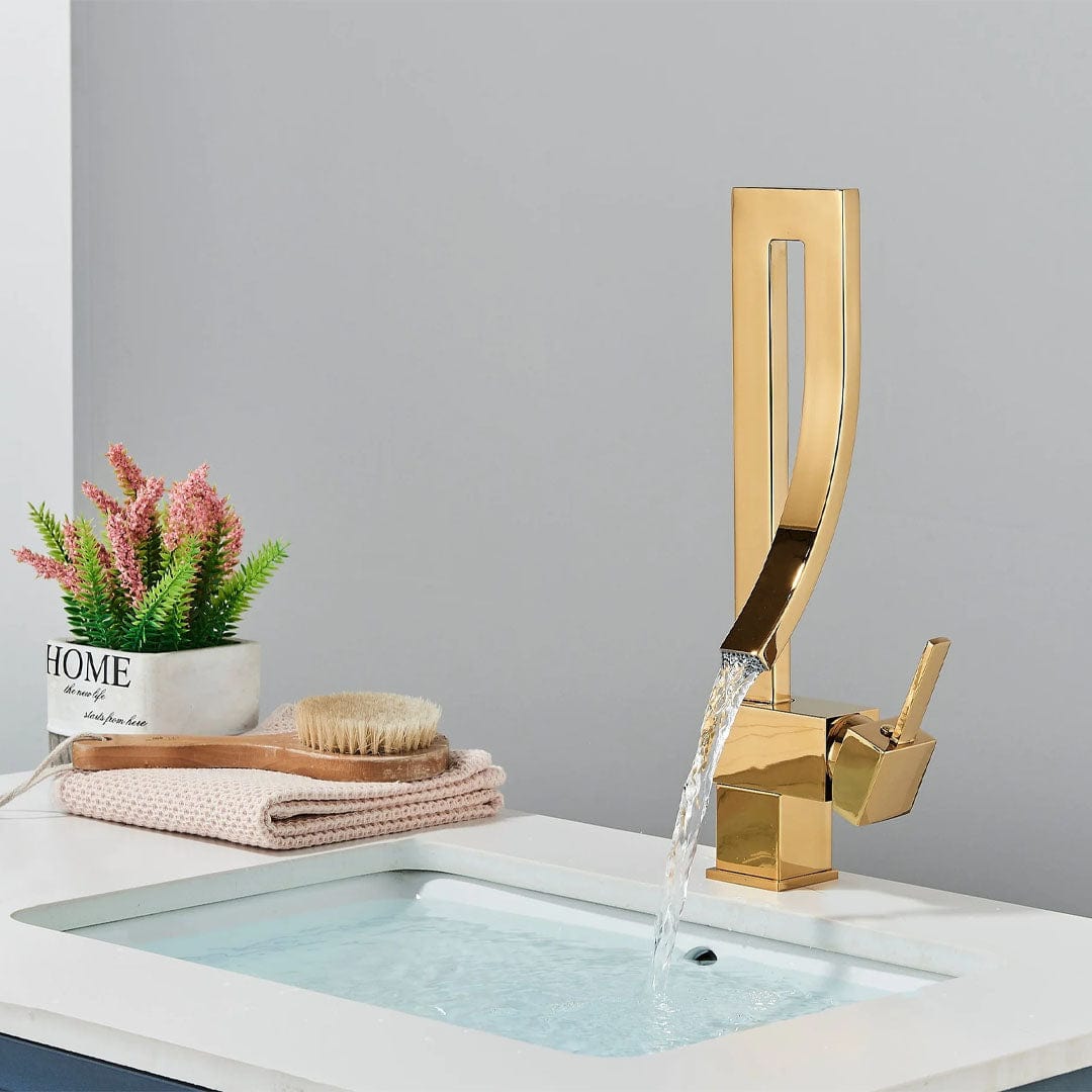 Baterie inalta lavoar, auriu lucios