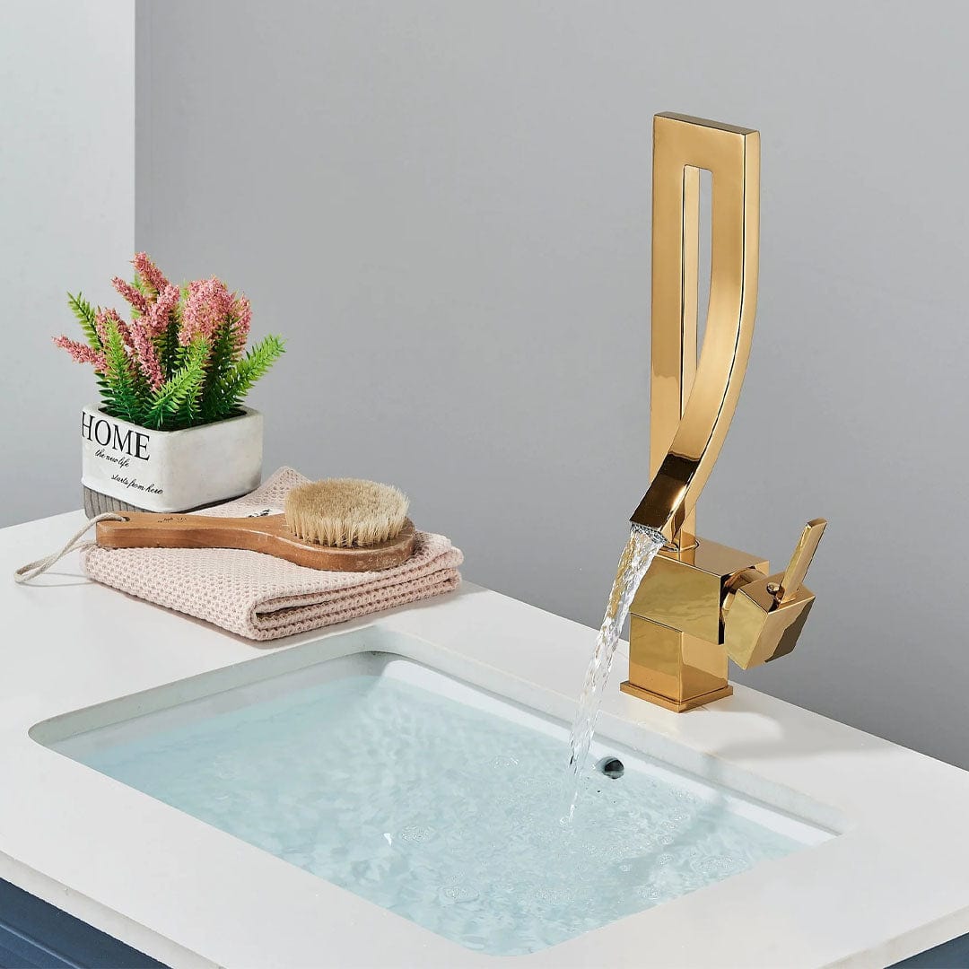 Baterie inalta lavoar, auriu lucios