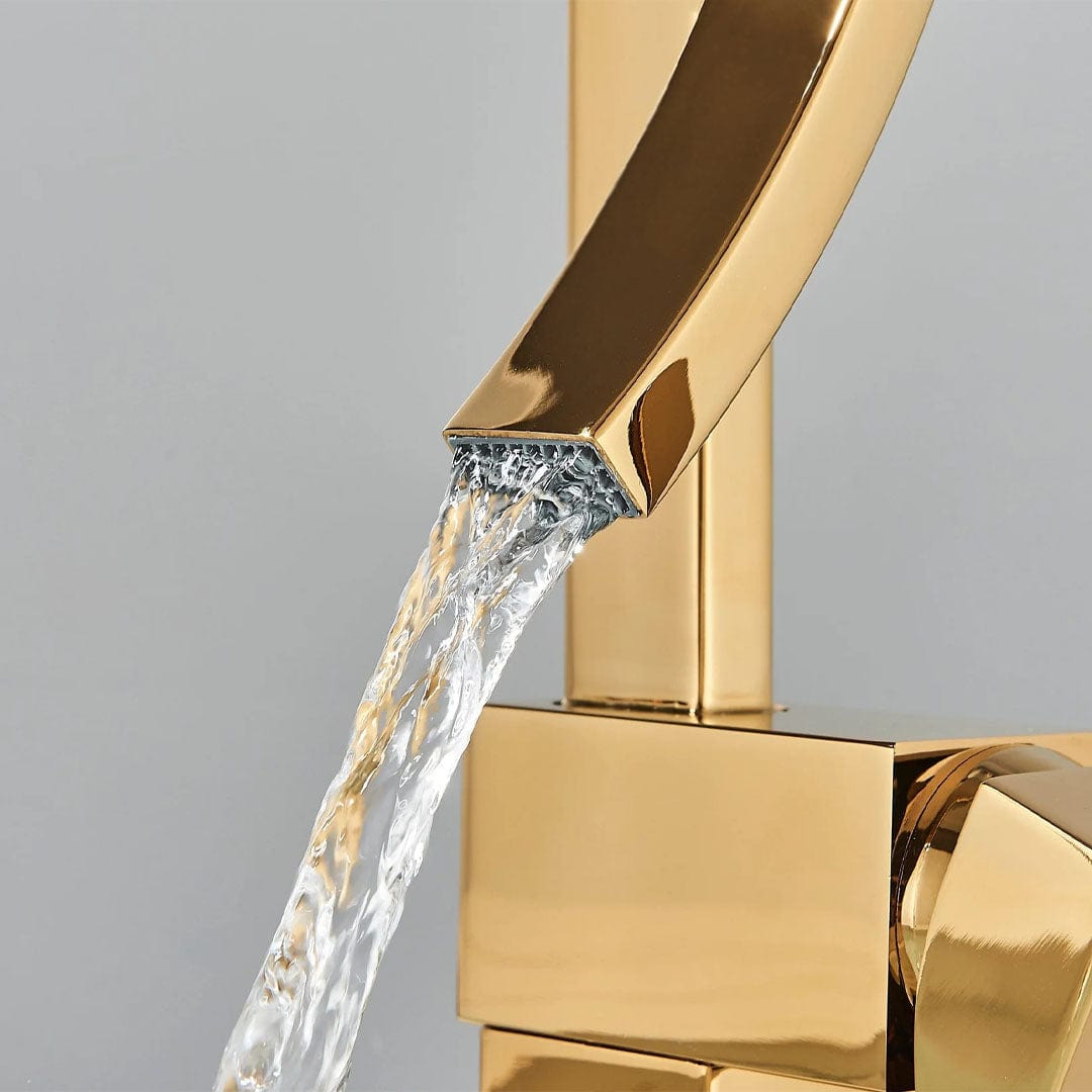 Baterie inalta lavoar, auriu lucios