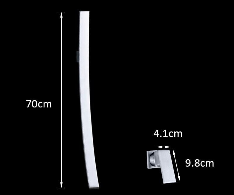 Baterie lavoar, argintie cu montare pe perete