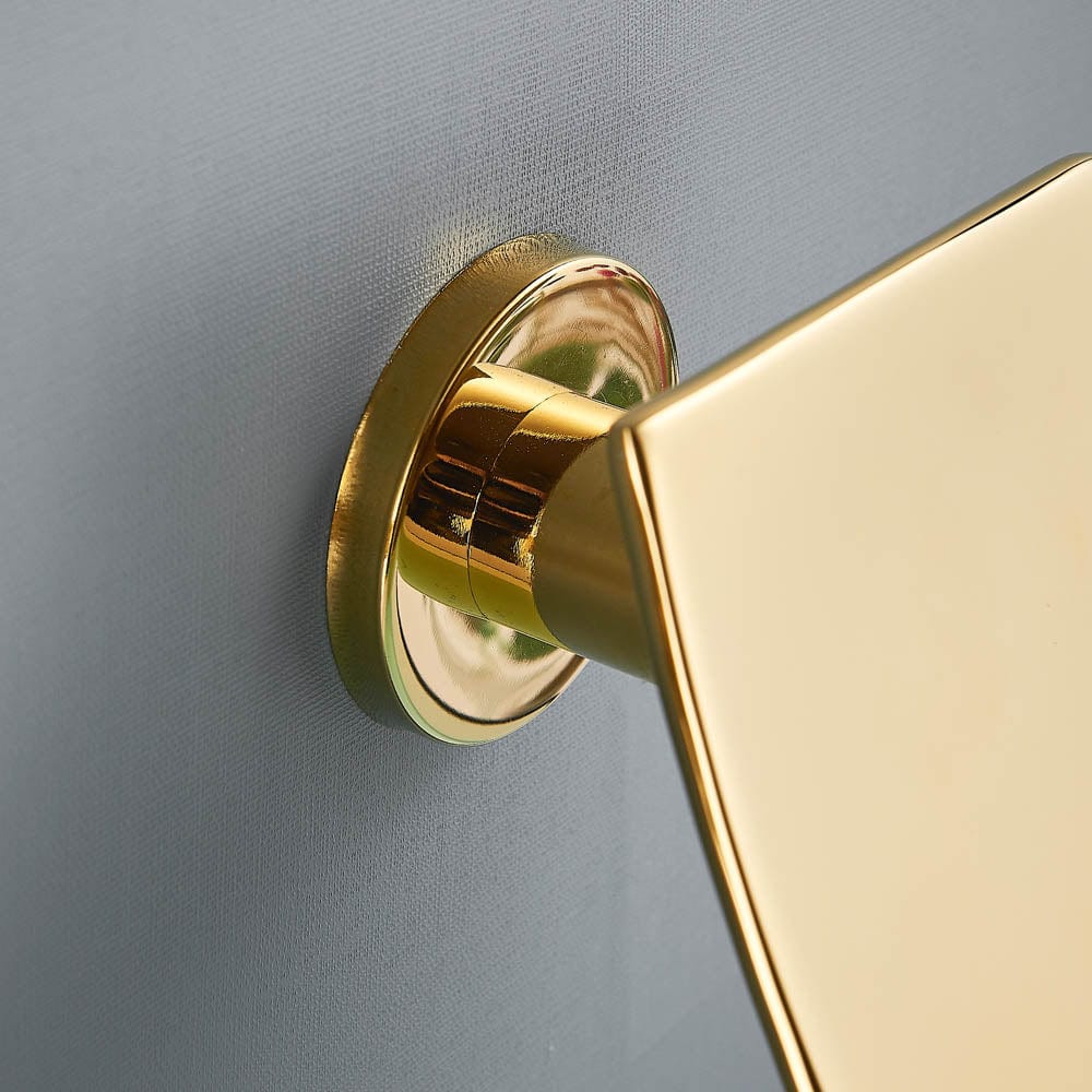 Baterie lavoar Cascade, auriu lucios, cu montare in perete