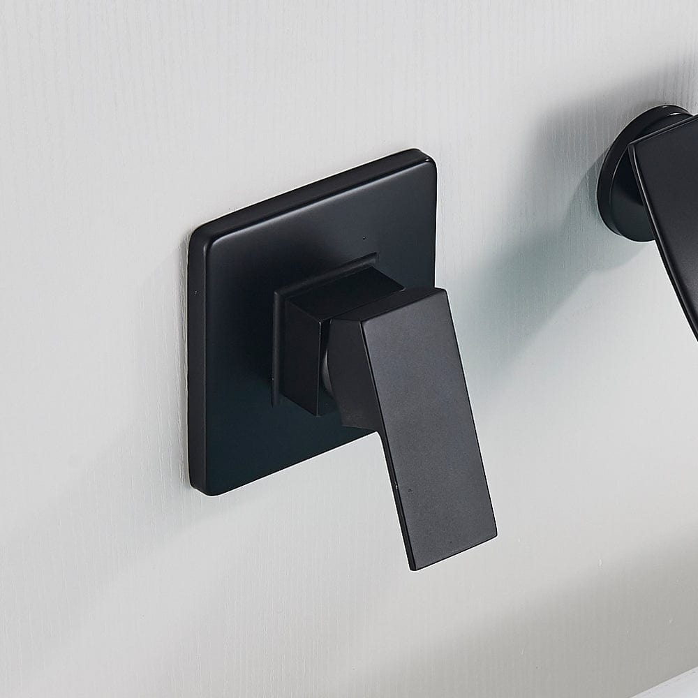 Baterie lavoar Cascade, negru mat, cu montare in perete