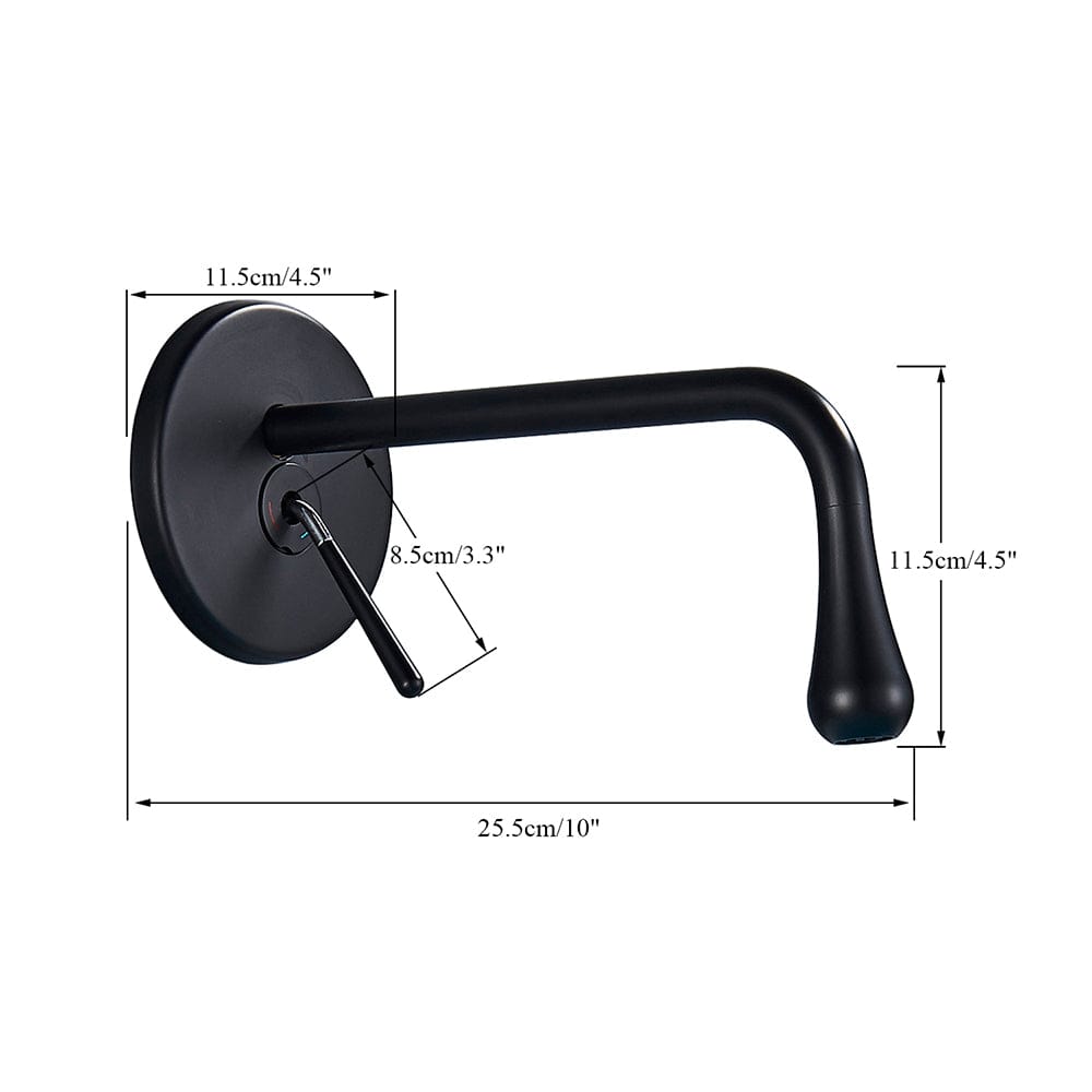 Baterie lavoar cu montare in perete, negru mat