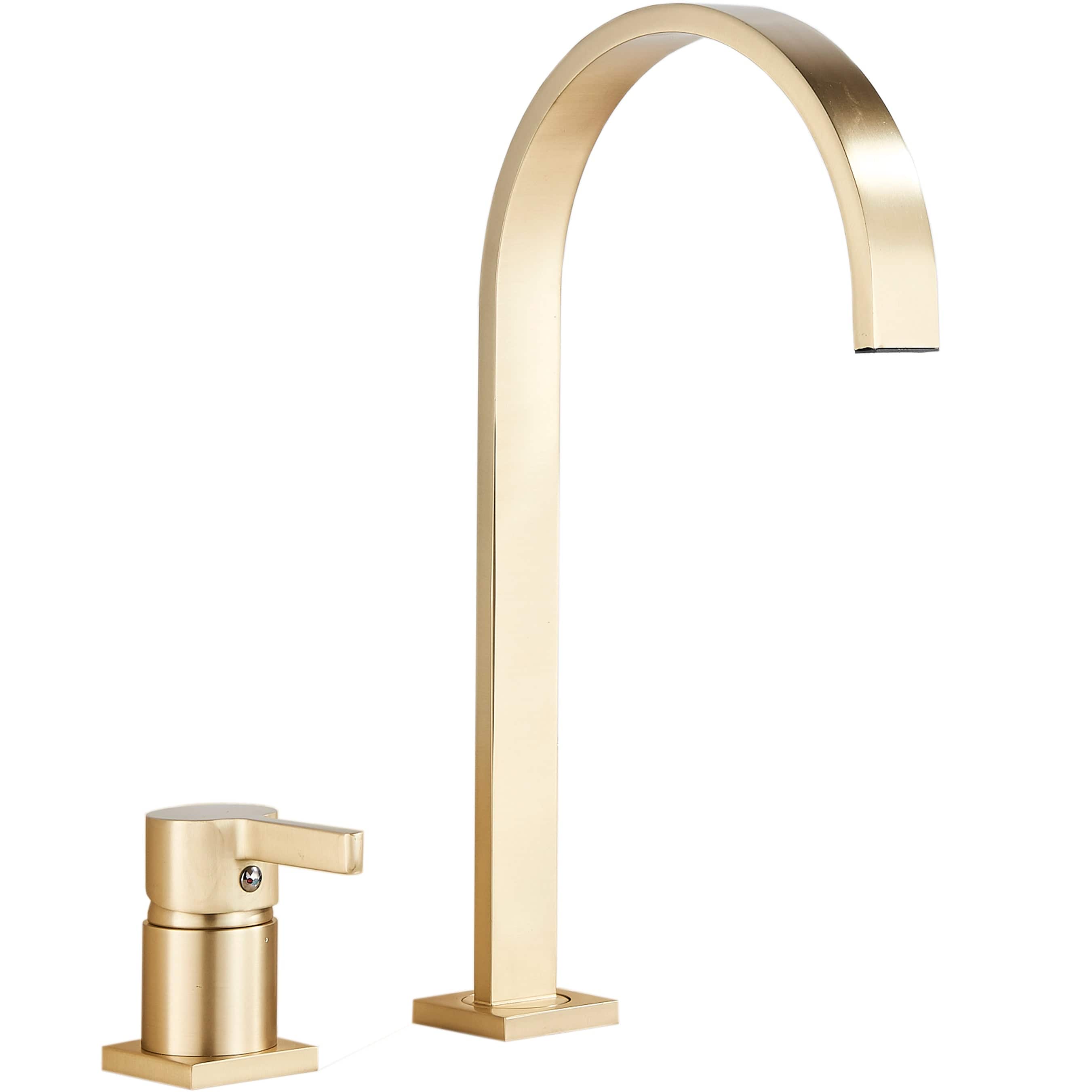 Baterie lavoar cu montare pe blat, cu monocomanda, auriu nichelat