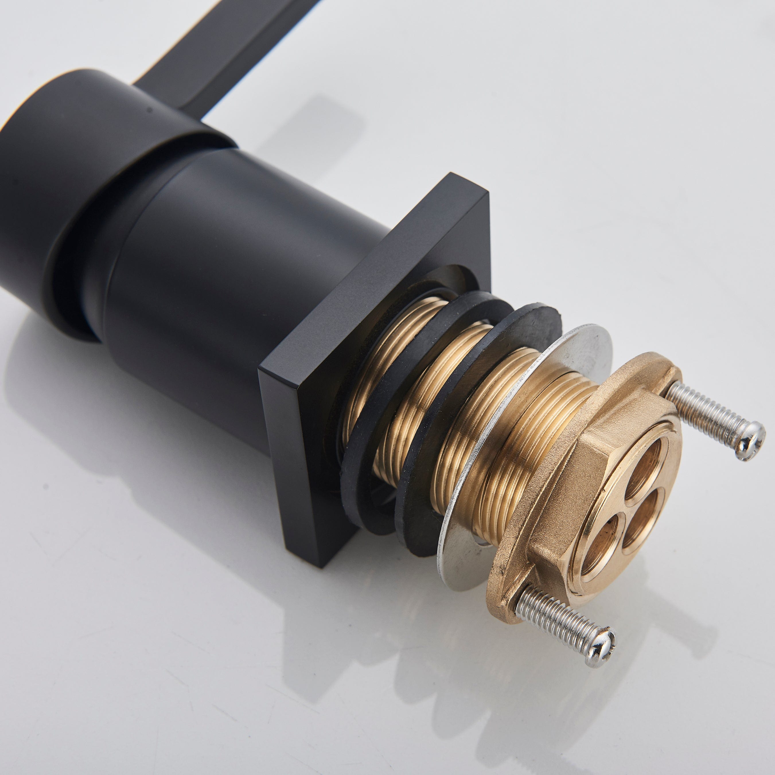 Baterie lavoar cu montare pe blat, cu monocomanda, negru mat