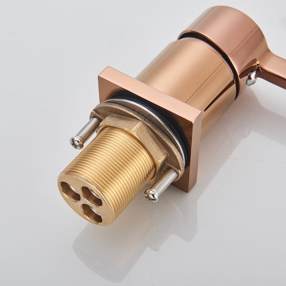 Baterie lavoar cu montare pe blat, cu monocomanda, rose gold