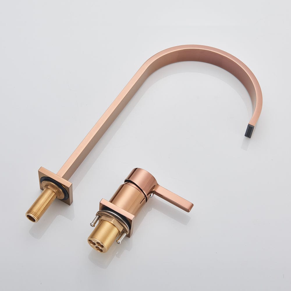 Baterie lavoar cu montare pe blat, cu monocomanda, rose gold