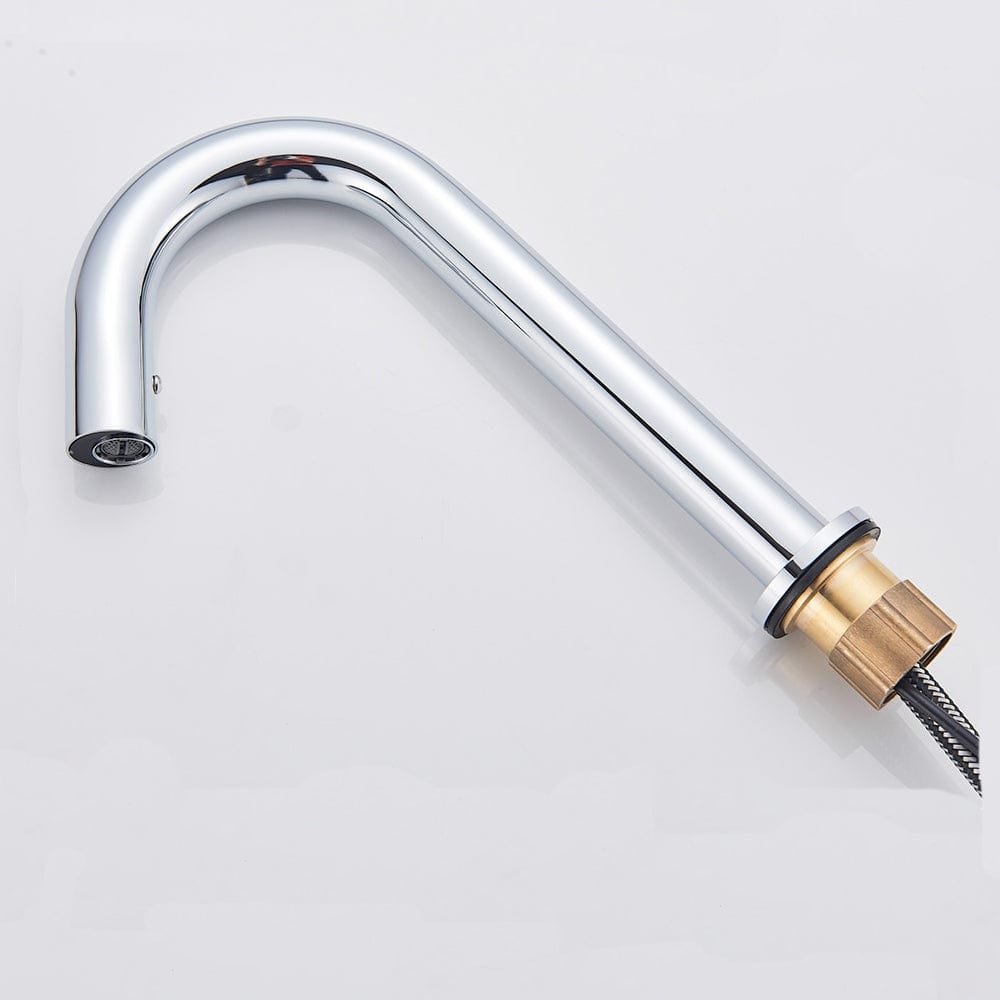 Baterie lavoar cu montare pe blat, cu senzor de pornire/oprire, argintiu cromat