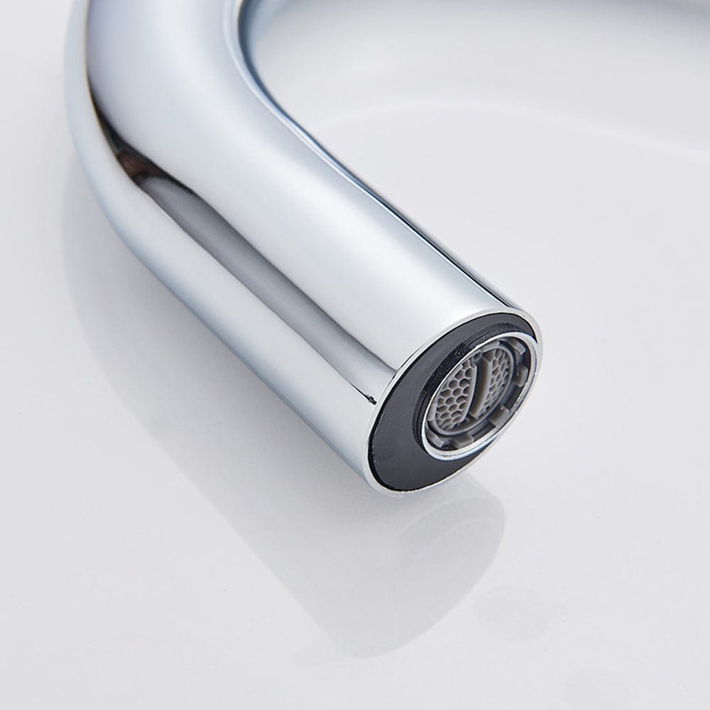 Baterie lavoar cu montare pe blat, cu senzor de pornire/oprire, argintiu cromat