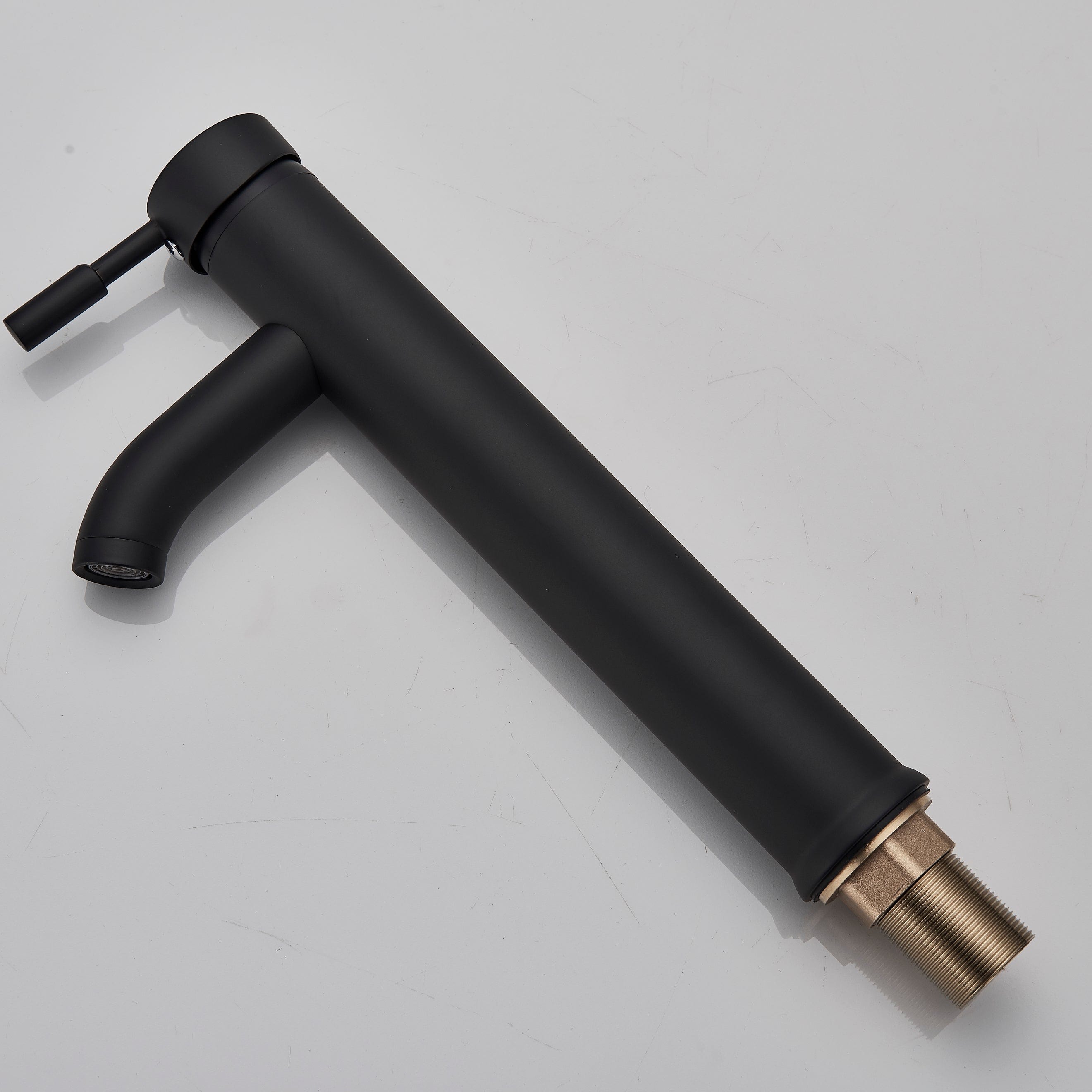 Baterie lavoar cu montare pe blat, cu un singur maner si orificiu, negru mat