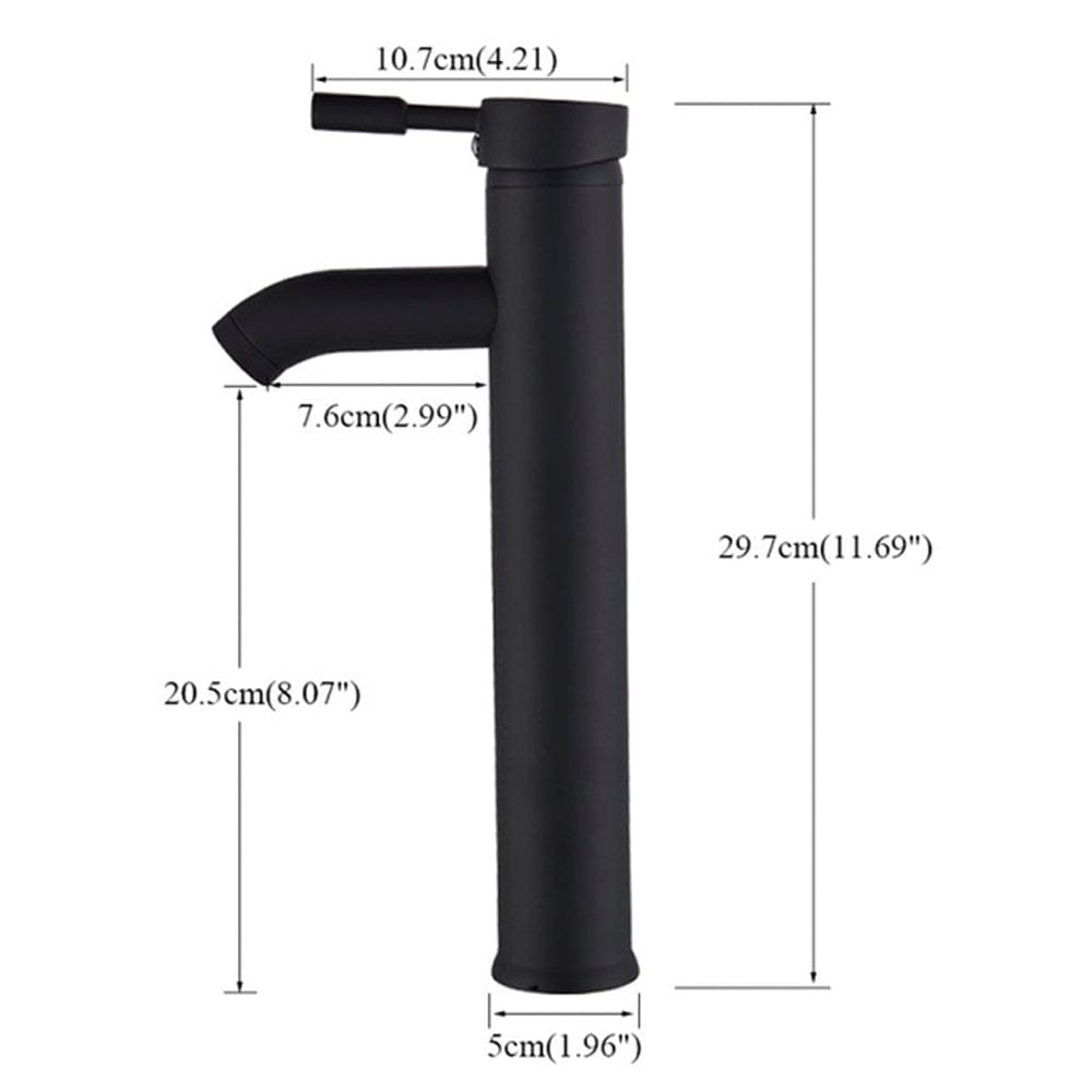 Baterie lavoar cu montare pe blat, cu un singur maner si orificiu, negru mat