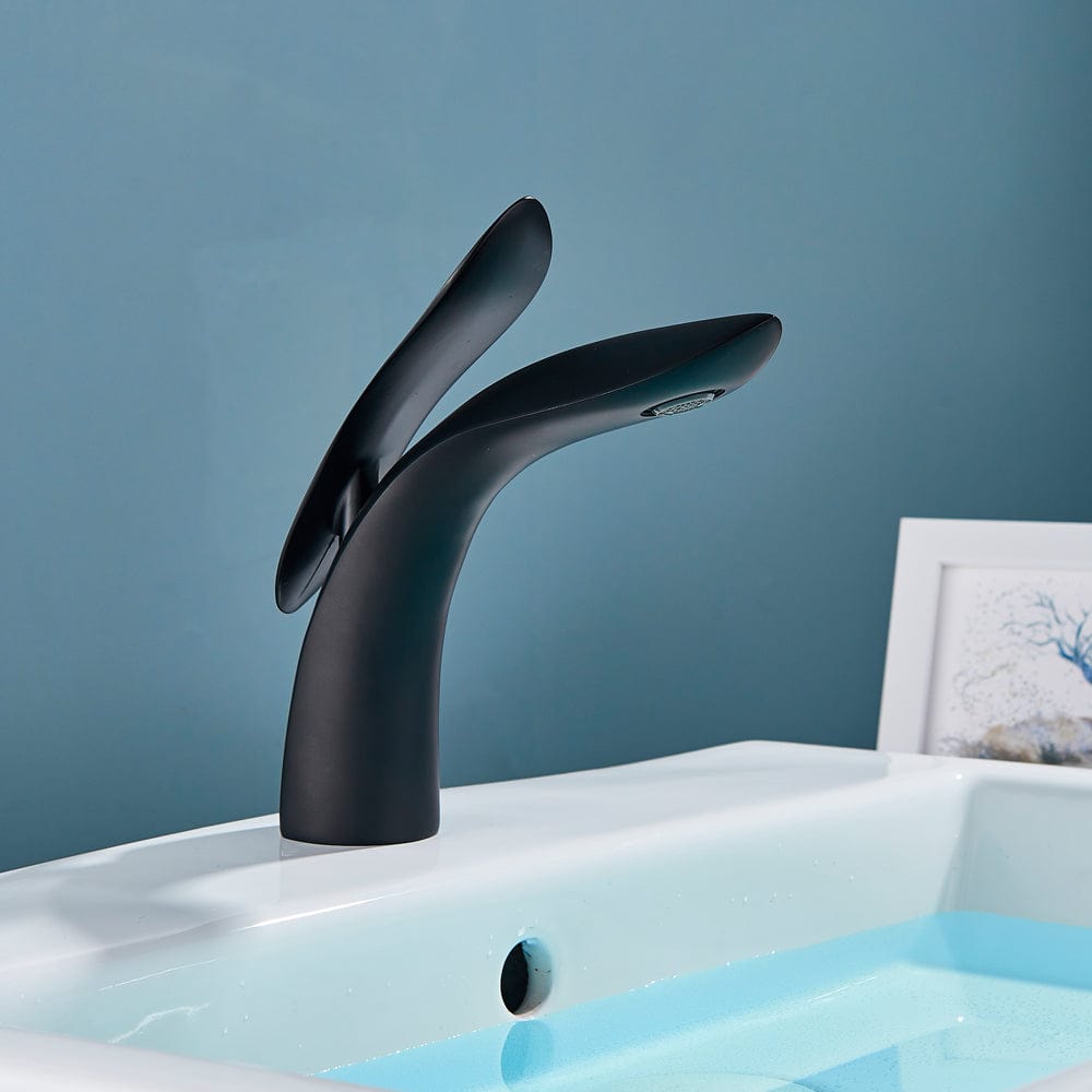 Baterie lavoar cu montare pe chiuveta, negru mat