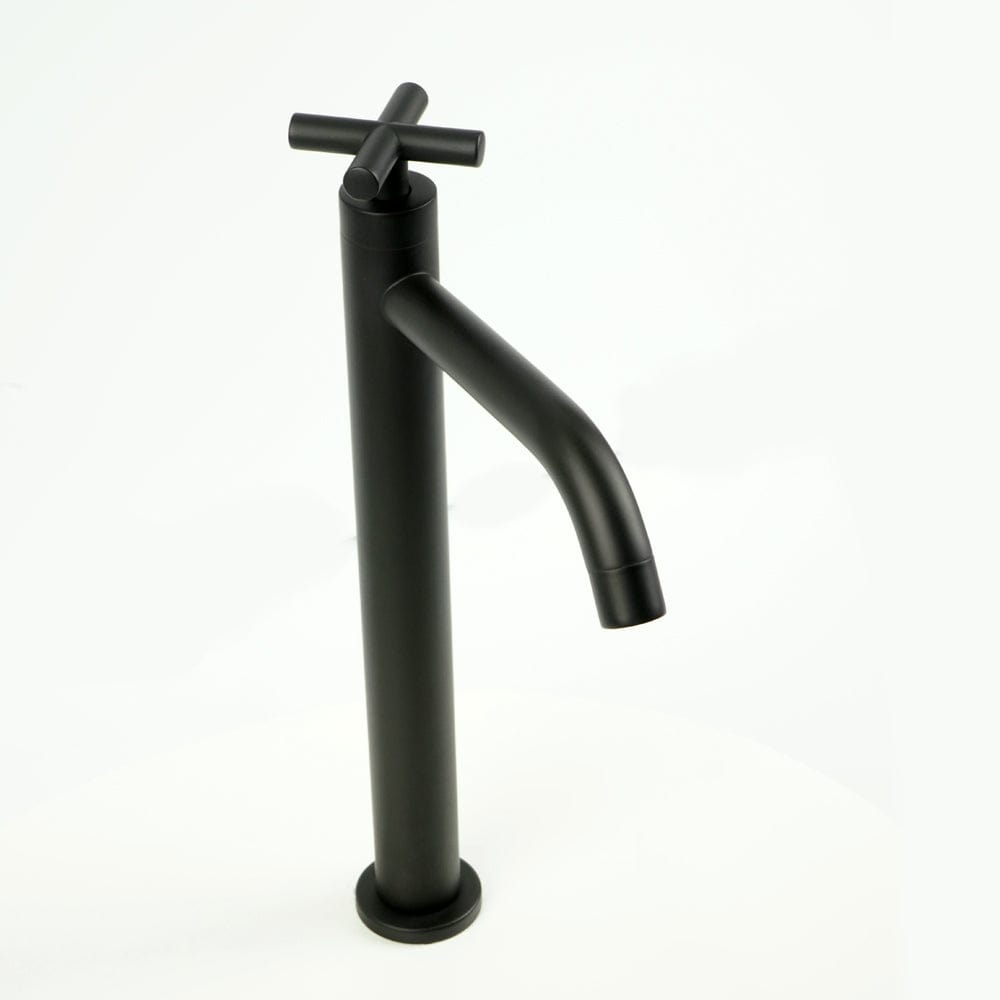 Baterie lavoar cu o singura intrare, din alama, cu montare pe chiuveta, negru mat, cod: XA-S05H