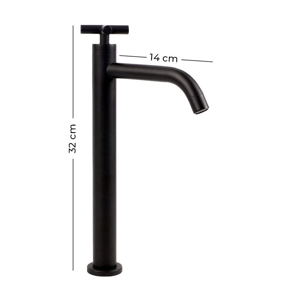 Baterie lavoar cu o singura intrare, din alama, cu montare pe chiuveta, negru mat, cod: XA-S05H