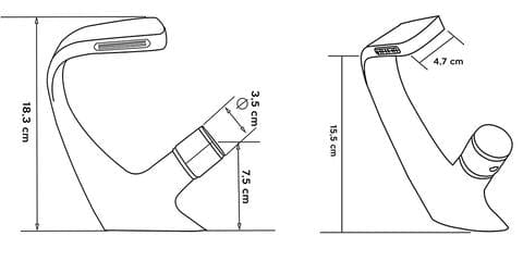 Baterie lavoar cu un singur maner si orificiu, tip cascada, negru cu bronz
