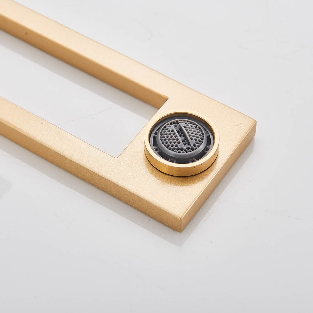 Baterie lavoar cu un singur orificiu, din alamă solidă, auriu mat