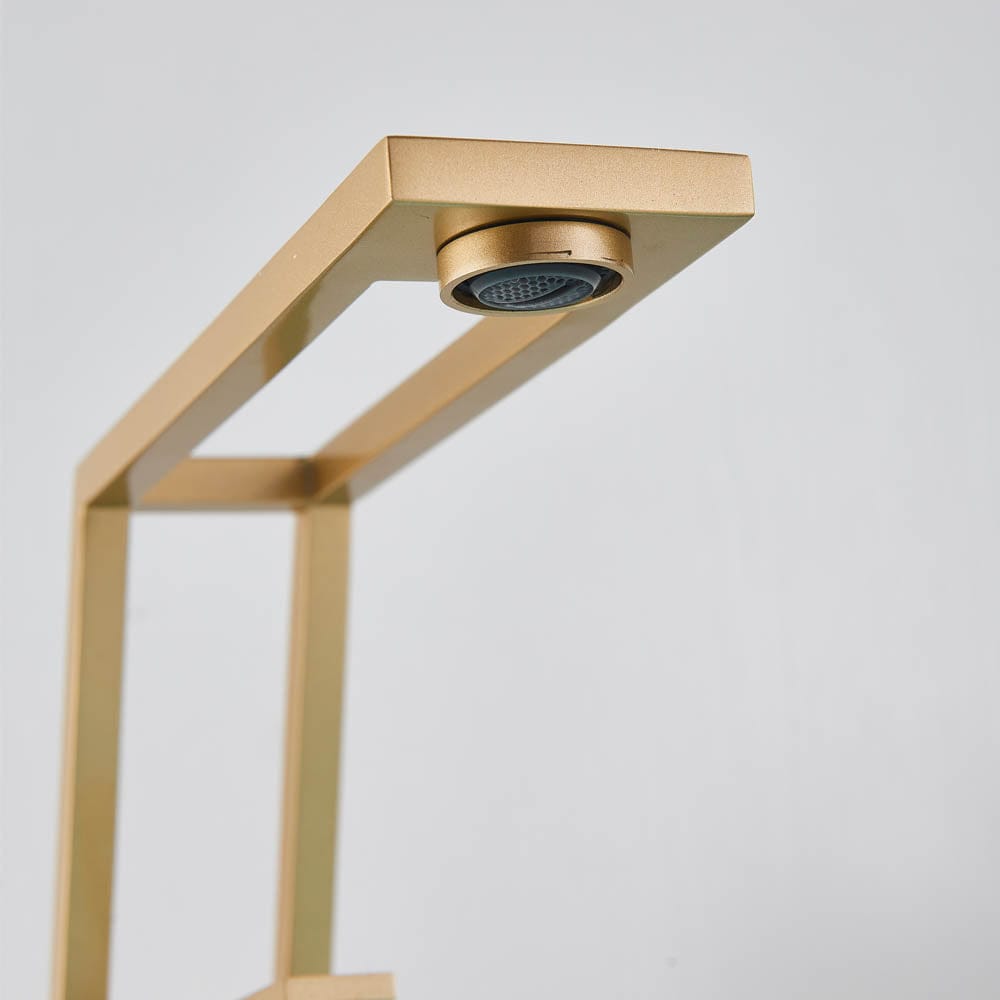 Baterie lavoar cu un singur orificiu, din alamă solidă, auriu mat