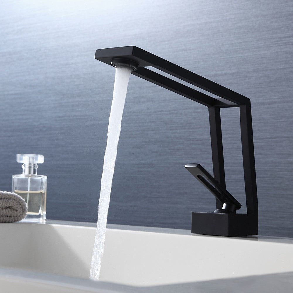 Baterie lavoar cu un singur orificiu, din alama solida, negru mat