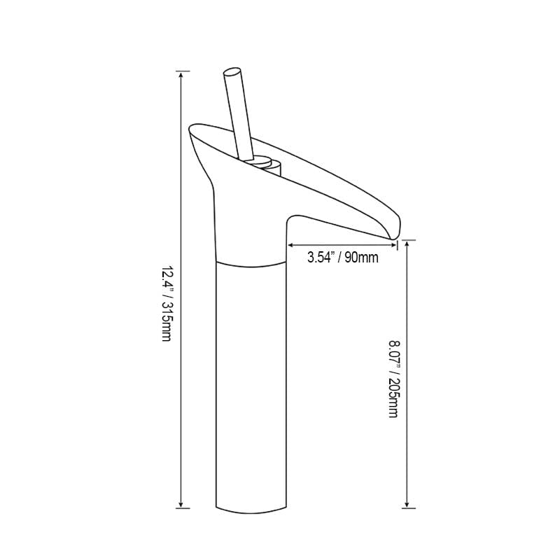 Baterie lavoar din alama, tip cascada, auriu antichizat