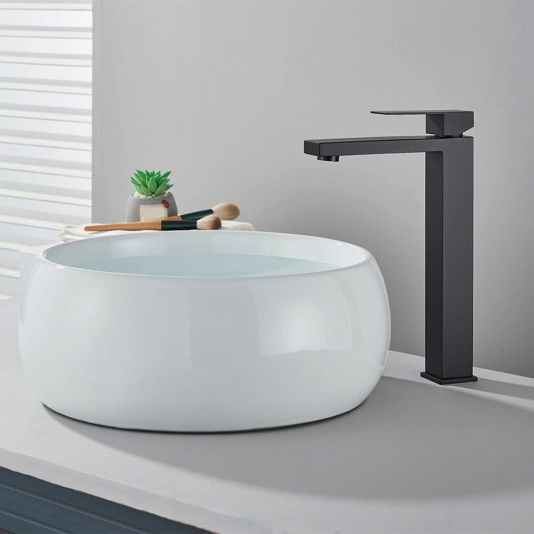 Baterie lavoar inalta, negru mat