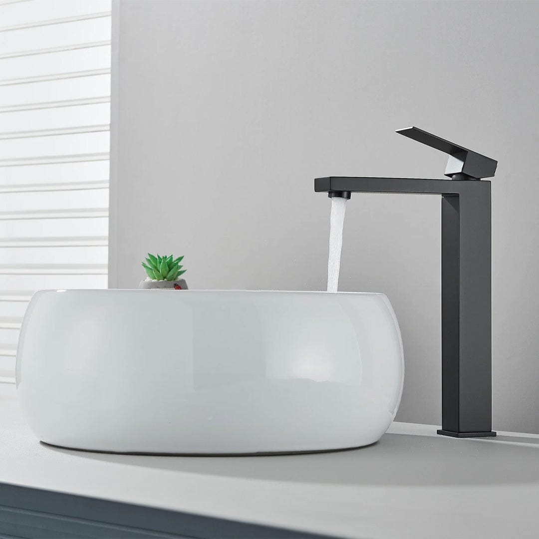 Baterie lavoar inalta, negru mat