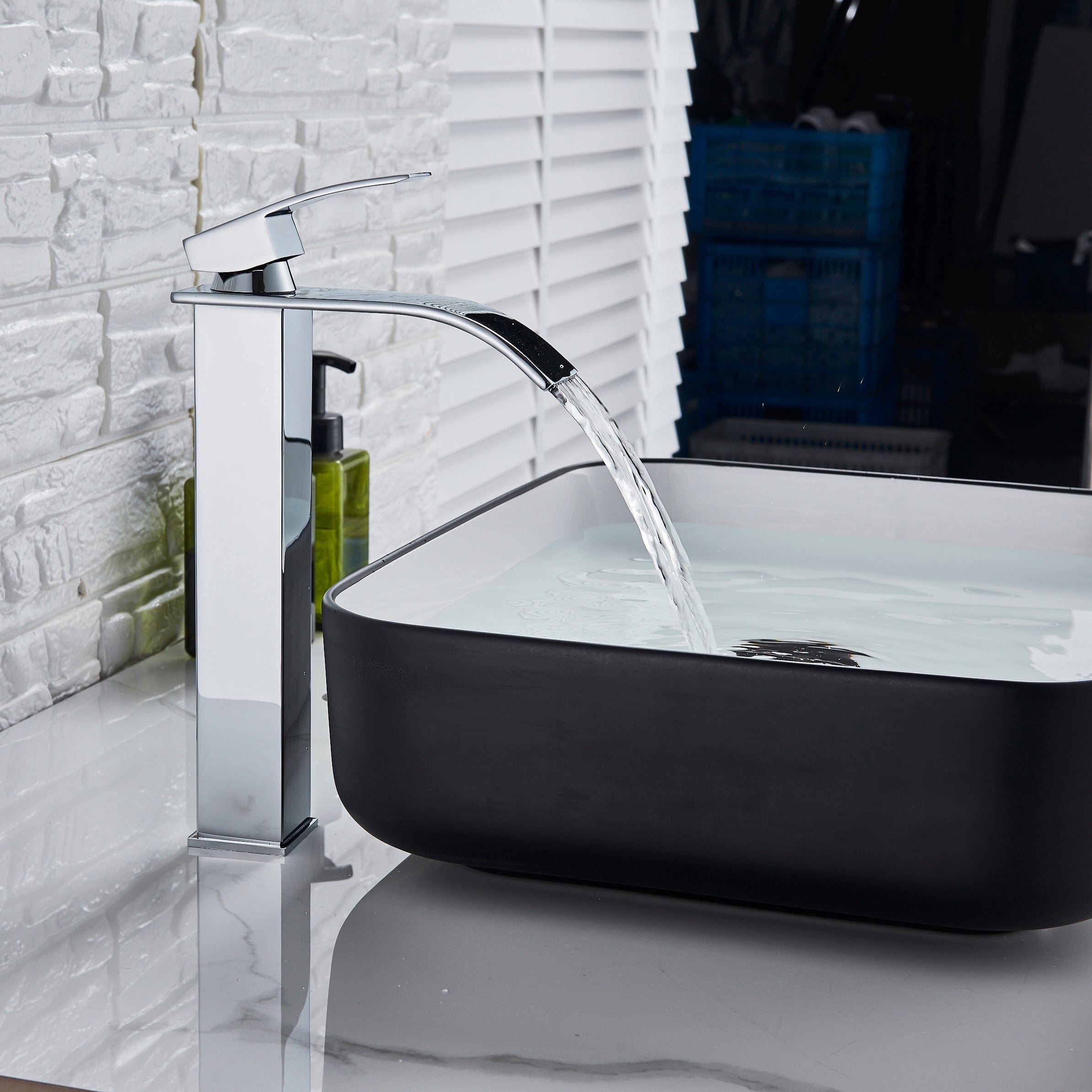 Baterie lavoar Milly1208, din alama cu montare in blat, argintiu cromat