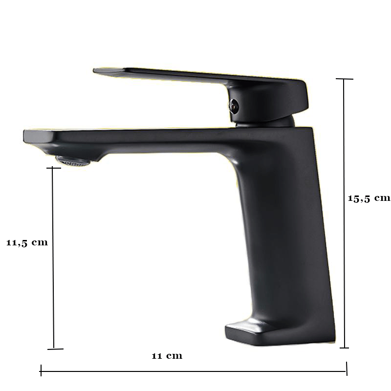 Baterie lavoar neagra cu montare pe chiuveta