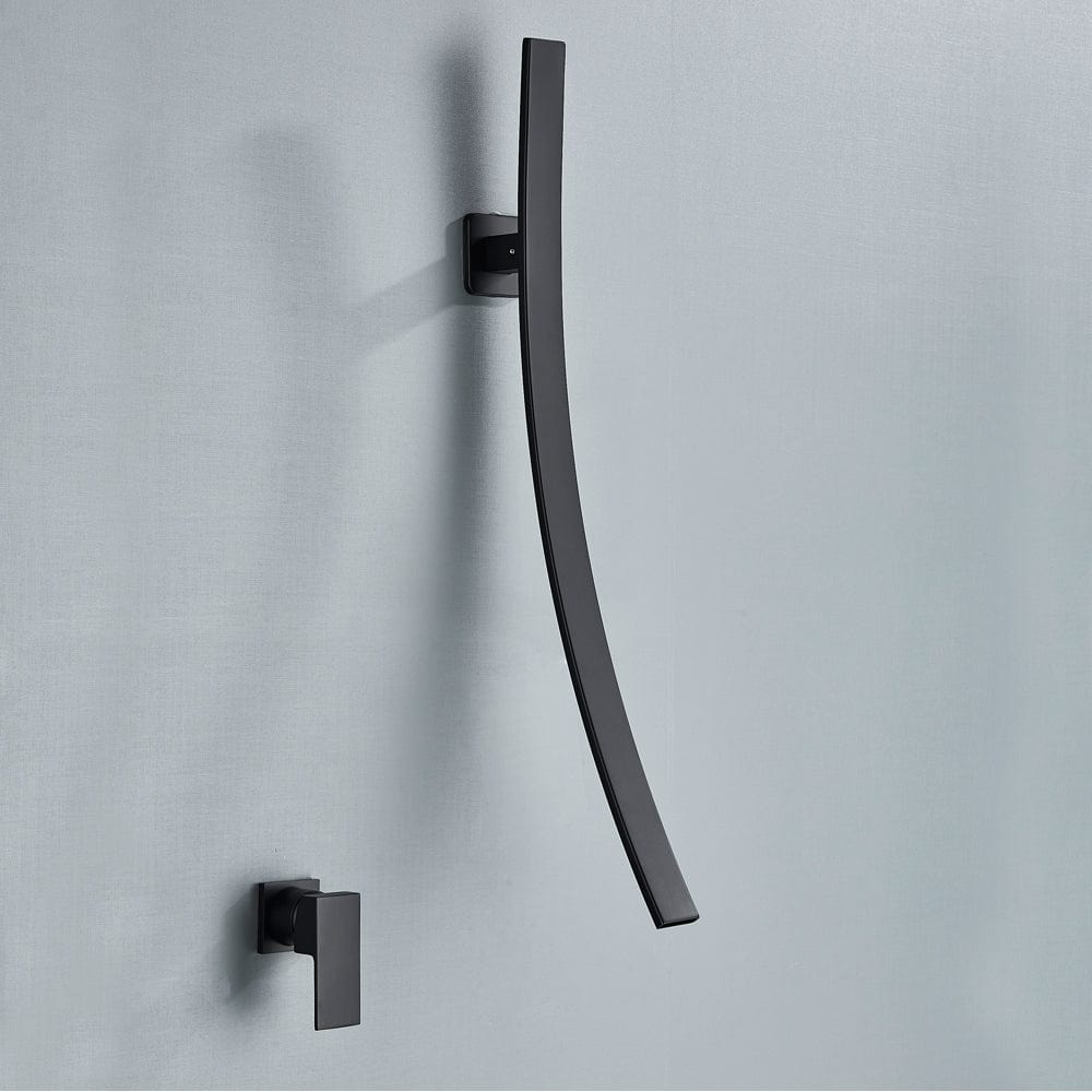 Baterie lavoar neagra cu montare pe perete