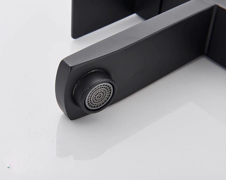 Baterie lavoar neagra, din alama cu montare in blat