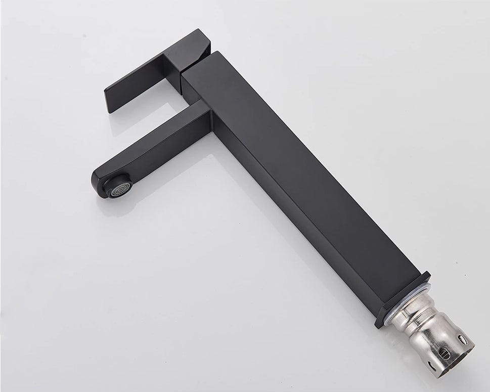 Baterie lavoar neagra, din alama cu montare in blat